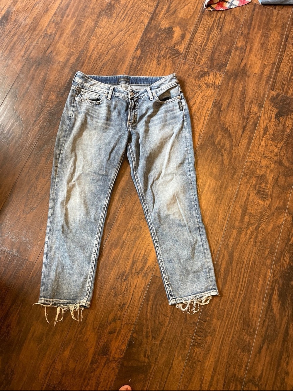Silver Jeans Light Blue Womens Elyse Denim Cropped Jeans